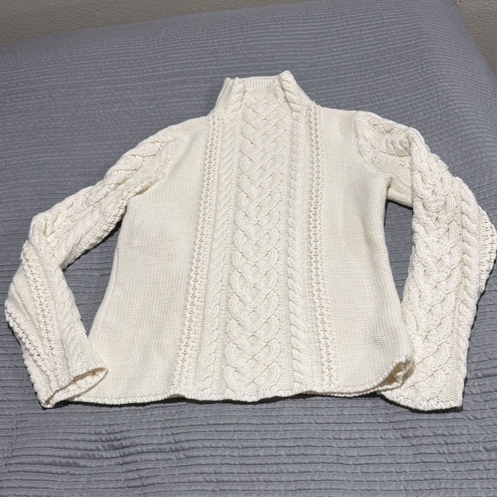 St. John's Bay Cream Cable Knit Turtleneck Sweater